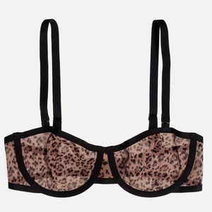 CUUP BALCONETTE Mesh Bra Leopard Size 36 D